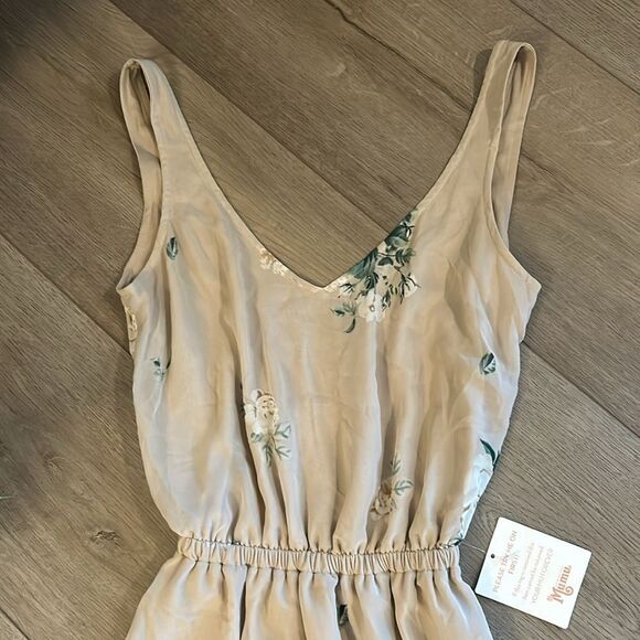 NWT SHOW ME YOUR MUMU KENDALL MAXI DRESS FLORAL BOUQUET BEIGE SIZE XXS - Picture 8 of 9